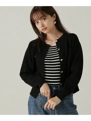 골드 버튼 가디건 24AW 프로포션