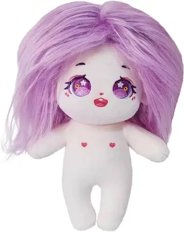 20cm 면 봉제 인형 여아 보라색 꿈 땋은 머리