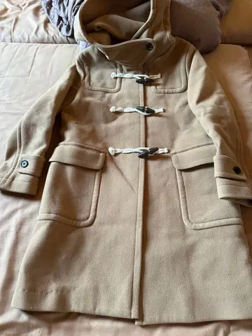 [ 새상품급 ] 베이지 더플 코트 후드 부착