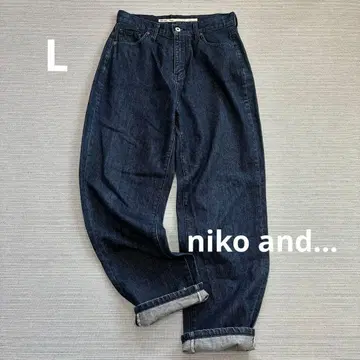 niko and - 니코앤드 데님 와이드 팬츠 인디고 테이퍼드 L