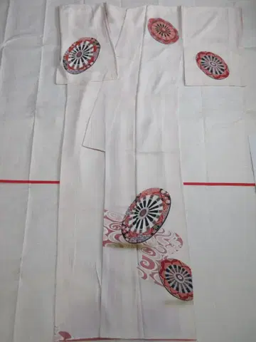 순수 실크 호몬기 색실 스가누이 문양 어깨 약 163.5cm