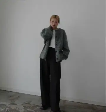 히데카 M 그레이 루프 니트 가디건 2way 시마무라