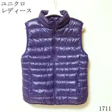 유니클로 퍼플 다운 베스트 L 사이즈
