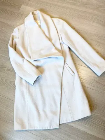 Lilidia 롱 코트 프론트 오픈 그레이지