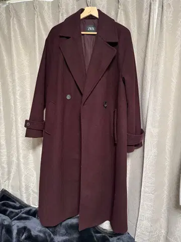 ZARA 소프트 사이즈 오버코트 보르도