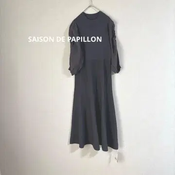 새상품급 SAISON DE PAPILLON 도킹 니트 원피스 그레이