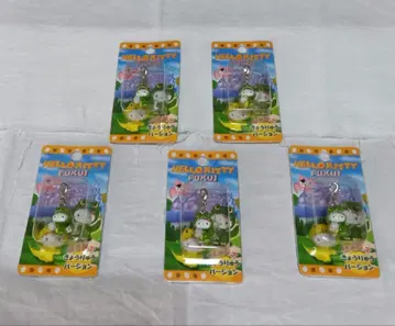 지역 한정 키티 후쿠이 한정 공룡 버전 지퍼 스트랩 5개 세트