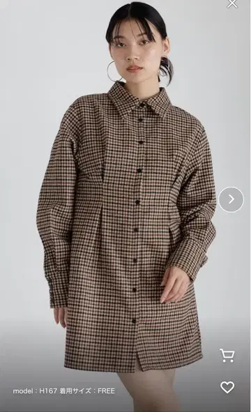 brushed check waist tuck one piece