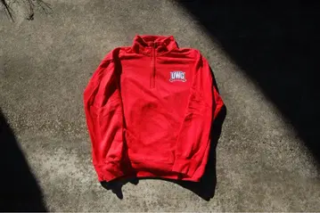 UWG 로고 자수 빨간색 집업 플리스