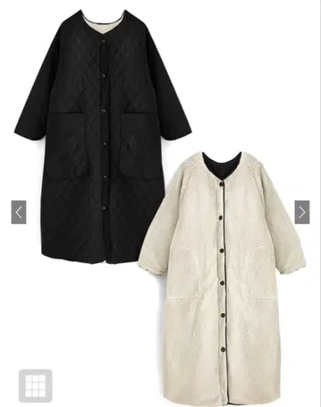 그레일 퀼팅 보아 리버서블 코트 블랙 kd60