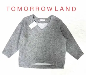 미사용 투모로우랜드 울 혼방 v넥 풀오버 넉넉한 그레이 깔끔한