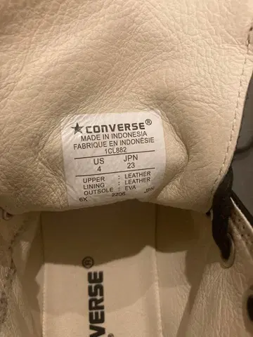 CONVERSE 가죽 스니커즈 US4/JPN23