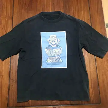 라스베가스를 부숴라 마리오 프린트 반팔 T셔츠 L 사이즈 블랙