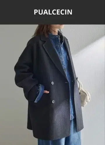 [ PUAL CE CIN ] 핸드메이드풍 울 혼방 테일러 코트