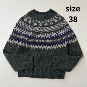 할리 오브 스코틀랜드 노르딕 무늬 니트 울 38 M