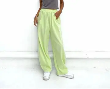 su_do 네온 라임 와이드 팬츠 미사용 새상품