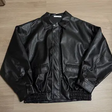 Aunt Marie's 인조 가죽 오버 블루종