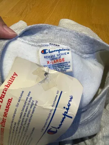 기업물 80s Champion 그레이 리버스 위브 XL 데드스탁