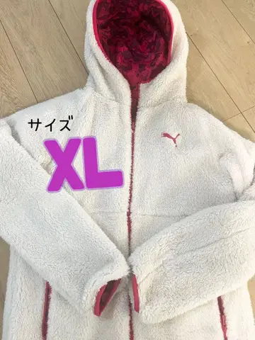 PUMA 보아 후드티 XL 화이트 카모플라쥬 리버서블