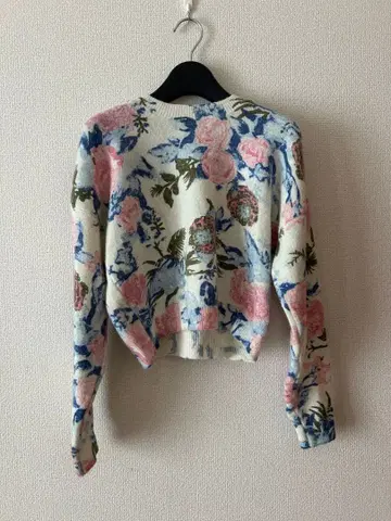 ZARA 꽃무늬 크롭 니트 긴팔