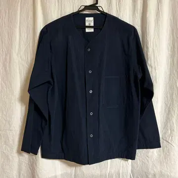 오르치발 얇은 소재 노카라 아우터 네이비