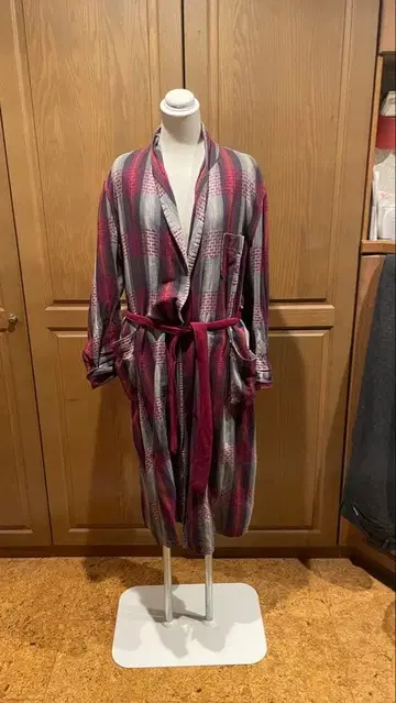 60~70s 빈티지 스트라이프 레이온 가운 코트