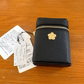 블랙 파우치 합성 피혁 골드 지퍼