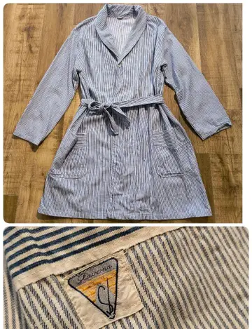 빈티지*체코군 밀리터리 호스피탈 스트라이프 가운 스트라이프