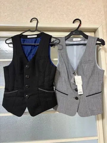블랙 그레이 슬림핏 베스트 2세트