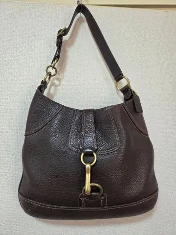 브라운 가죽 숄더백