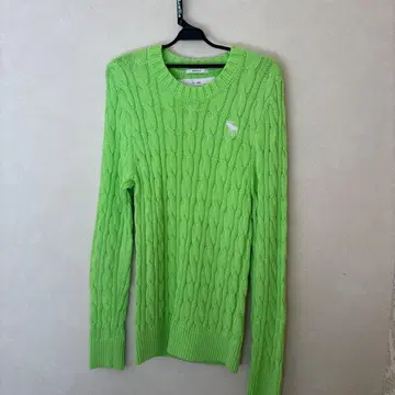 라임 그린 케이블 니트 아바크롬비