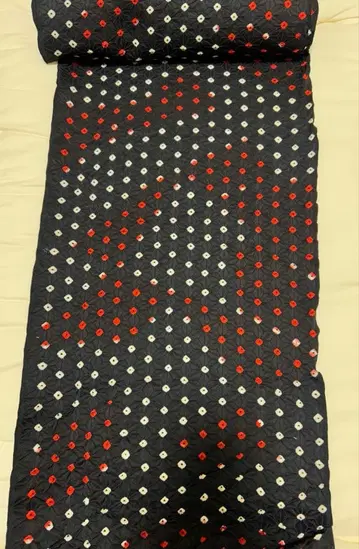 총 시보리 옷감 블랙 레드 화이트