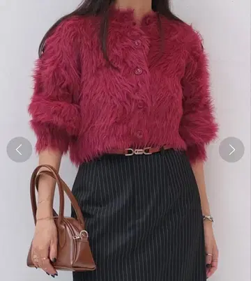 AKTE 샤기 니트 숏 가디건