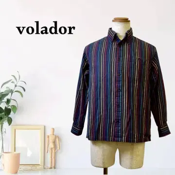 zG651 [ M ] volador 긴팔 셔츠 스트라이프 멀티 컬러