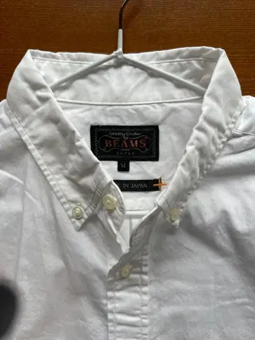 BEAMS 버튼 다운 셔츠 M 사이즈 화이트