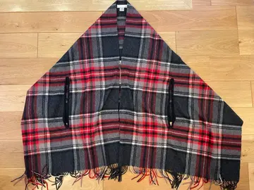 울 캐시미어 체크 스톨 온워드