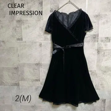 CLEARIMPRESSION [ M ] 벨로아 원피스 반팔 프릴 포멀