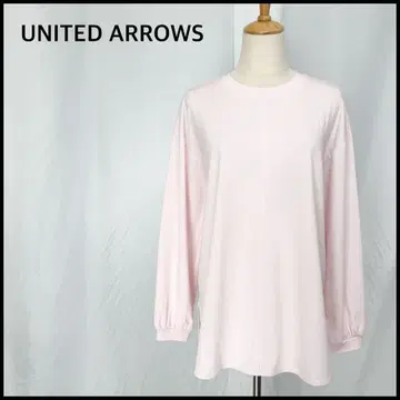 유나이티드 애로우즈 긴팔 티셔츠 상의 롱 기장 핑크