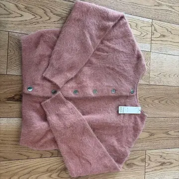 오메카시 퍼 캐시미어 가디건 핑크