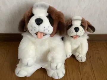 세인트 버나드 개 봉제 인형 대소 세트 레트로