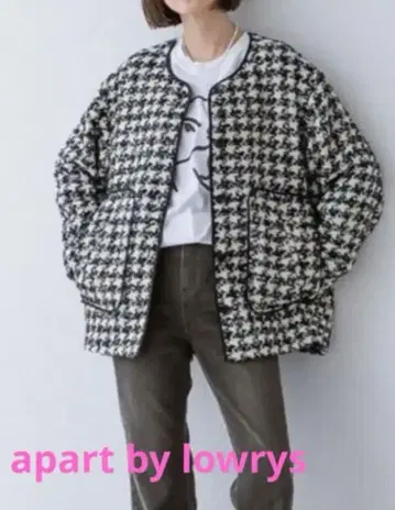 apart by lowrys 노카라 자켓 트위드 하운드투스