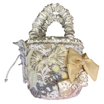 새상품 alfajill 바스켓백 바스켓 화이트 알파질 리본