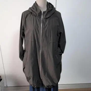 브링스 카키 후드 부착 블루종