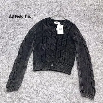 [ 3.3 필드 트립 ] 피그먼트 니트 가디건 블랙