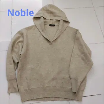 NOBLE 접결 턱 편직 후드 풀오버 2 내추럴