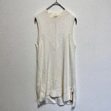 BANANA REPUBLIC 슬리브리스 리브 니트탑 아이보리 S