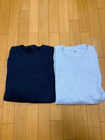 UNIQLO 유니클로 맨투맨 T셔츠 긴팔 XL 그레이 네이비