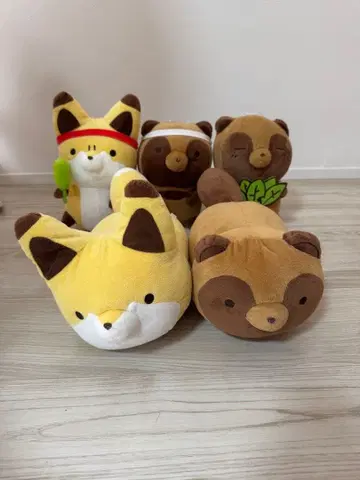 [ 새상품급 ] 너구리와 여우 봉제 인형 세트