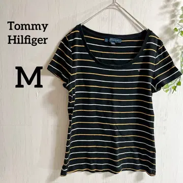 Tommy Hilfiger 반팔 T셔츠 [ M ] 블랙/노랑/화이트 보더