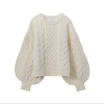 CLANE 케이블 퍼프 니트 탑